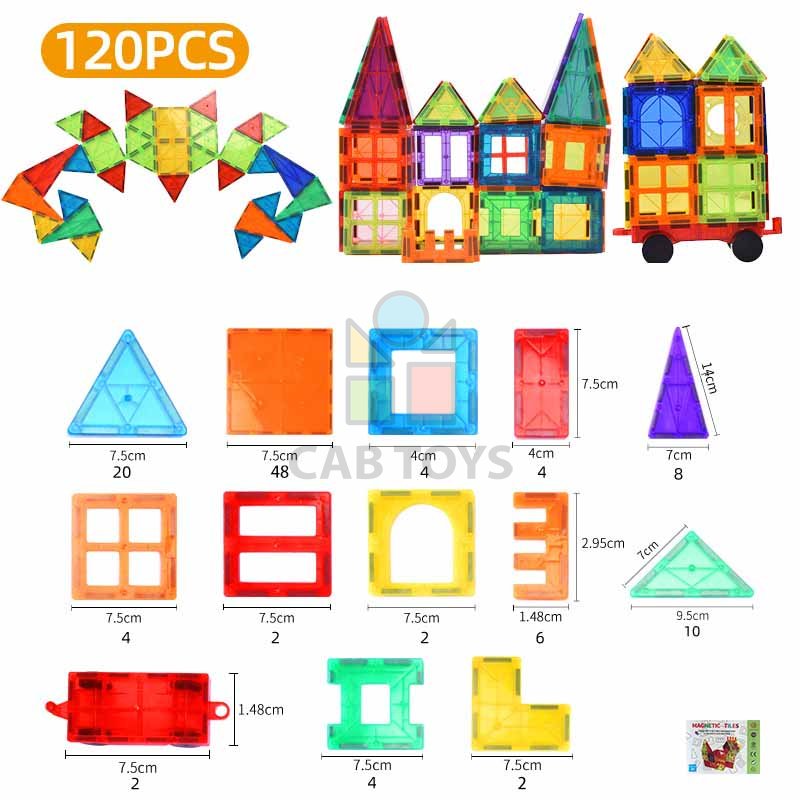 Magnetická stavebnice pro děti sada 120ks – Magnetic Tiles II