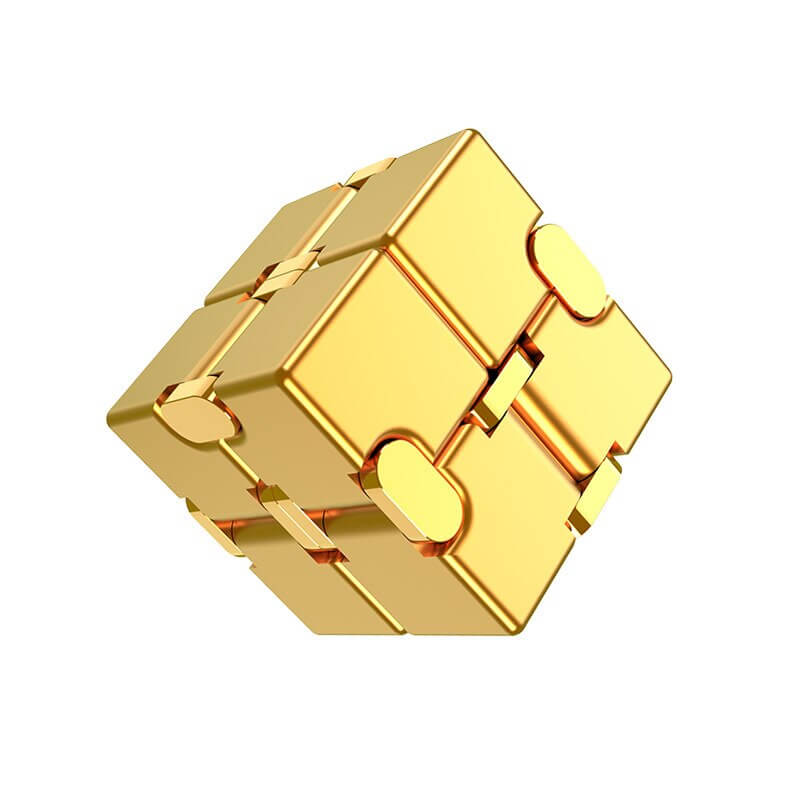Infinity Cube Antistresová kostka kovová - zlatá