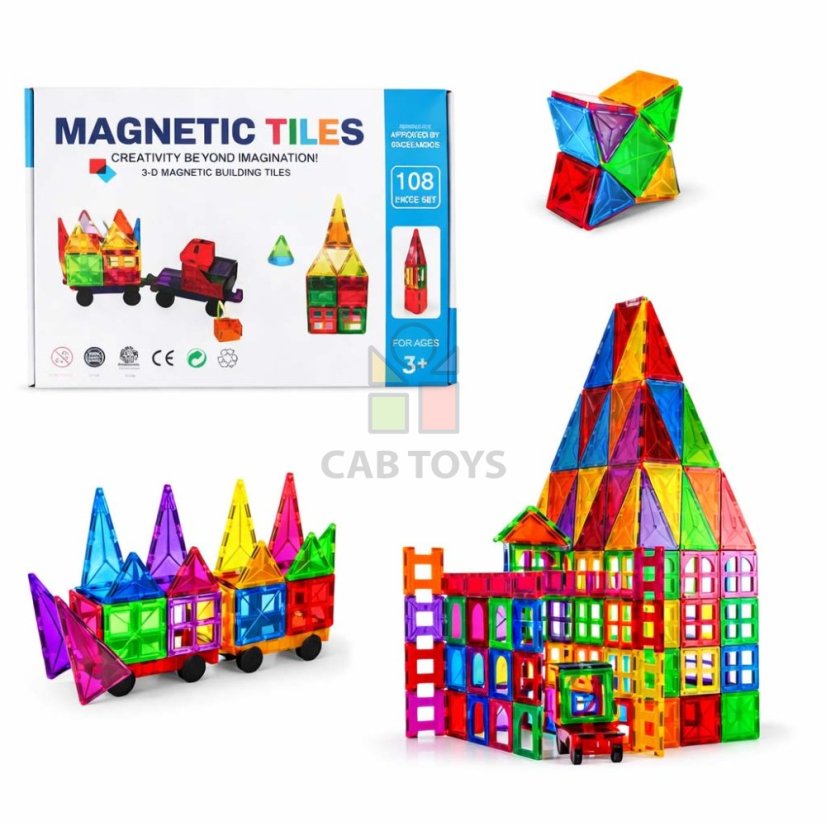 Magnetická stavebnica - 108 ks