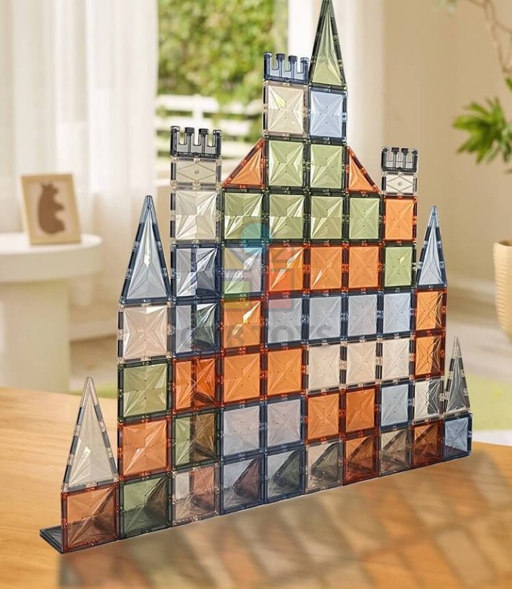 Magnetická stavebnice natural  100ks – Magnetic Tiles