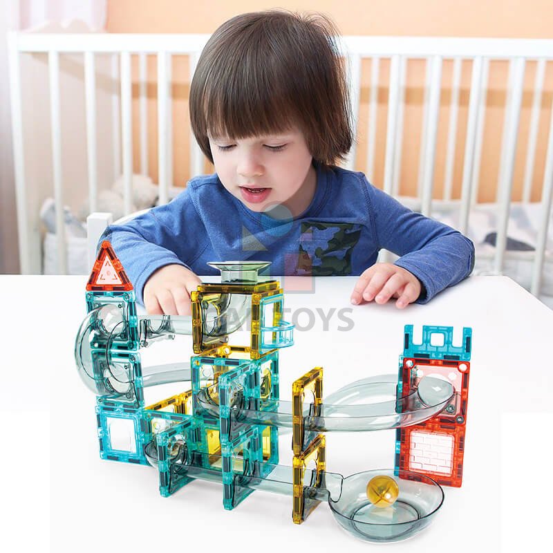 Magnetická stavebnica Marble Roller 58ks sada - Magnetic Tiles