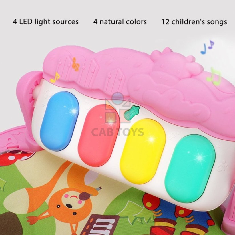 Hrací deka a podložka s klavírem CAB Toys  - růžová 2