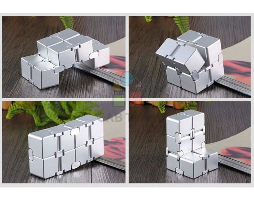 Infinity Cube Antistresová kostka kovová - černá