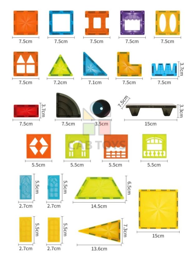 Magnetická stavebnice Diamond 45ks sada - Magnetic Tiles