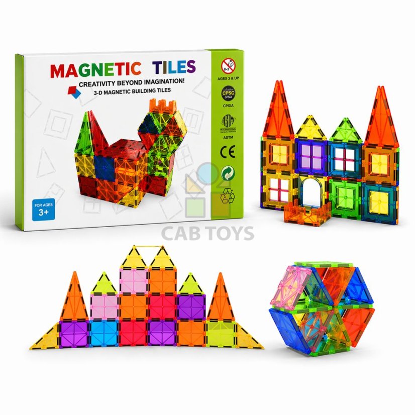 Magnetická stavebnice pro děti sada 60ks – Magnetic Tiles II