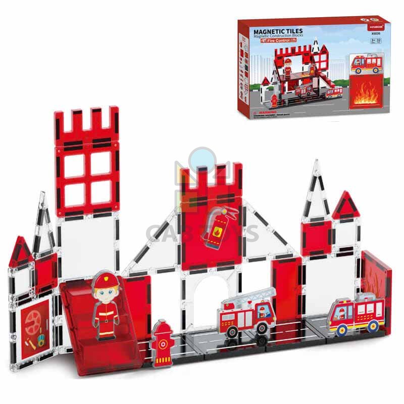 Magnetická stavebnica Fire Control 32ks - Magnetic Tiles