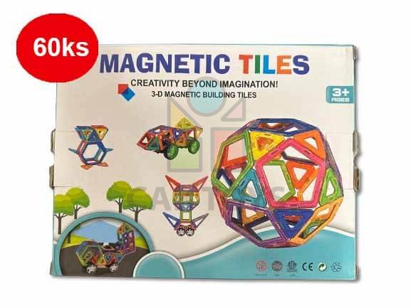 Magnetická stavebnice 60ks - Magnetic Tiles