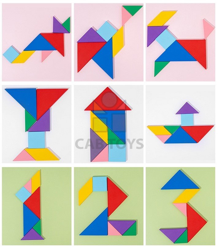 Dřevěné puzzle, hlavolam různé možnosti výtvorů