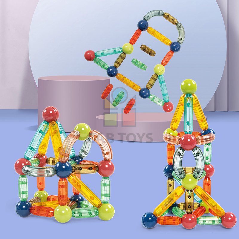 Magnetická stavebnice 38ks - Transparency Color  Magnetic Sticks