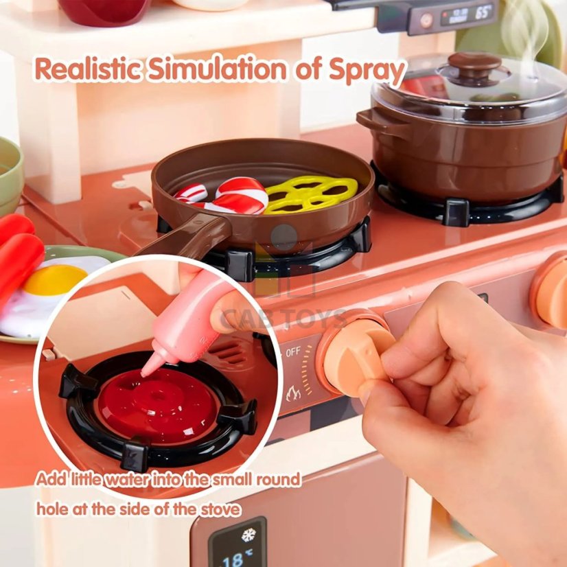 Dětská interaktivní kuchyňka 42 dílná - hnědá