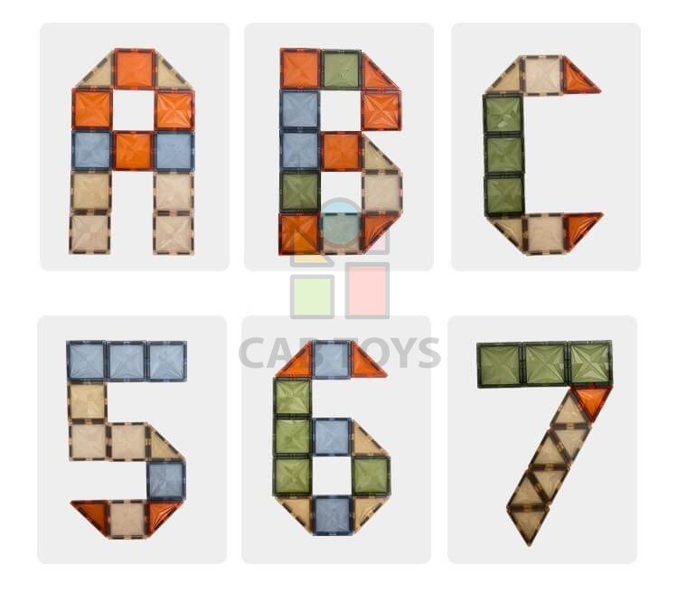 Magnetická stavebnice natural  100ks – Magnetic Tiles