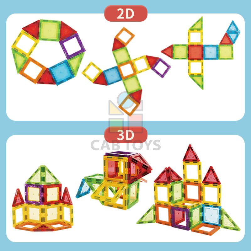 Magnetická stavebnica 140ks sada - Magnetic Tiles