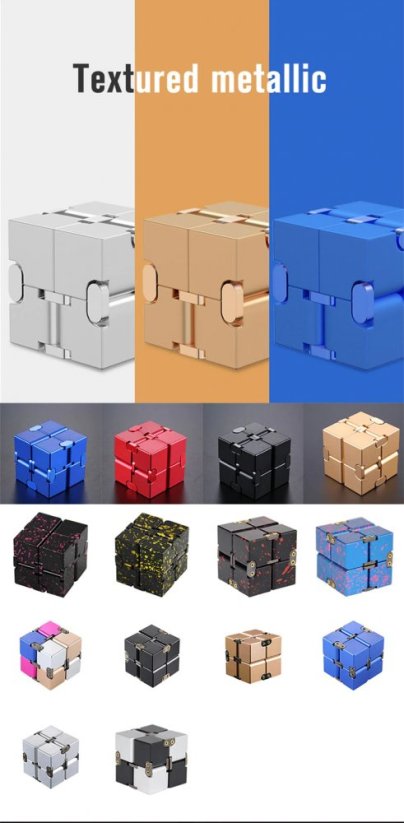 Infinity Cube Antistresová kocka kovová - zlatá
