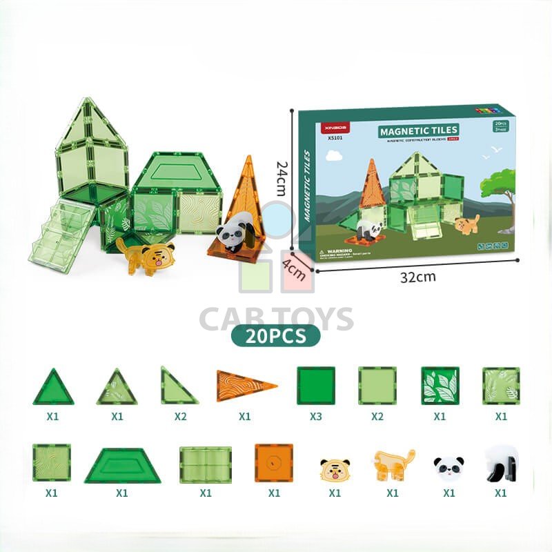 Magnetická stavebnice Animal sada 20ks – Magnetic Tiles