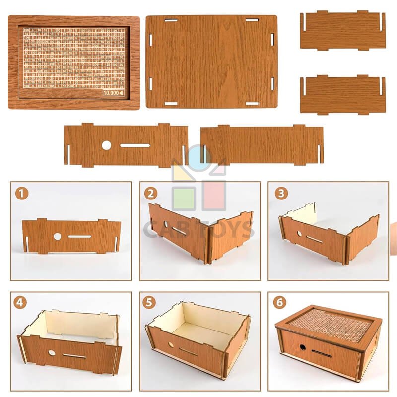 Pokladnička na šetrenie peňazí 10 000€ na opakované použitie