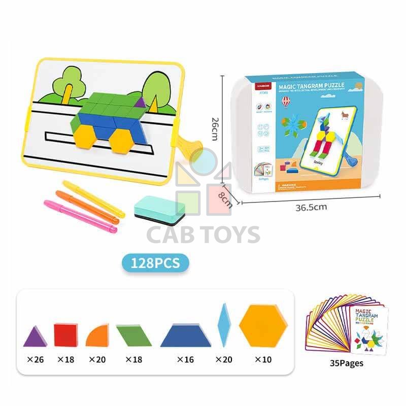 Magnetická stavebnica Magic Tangram Puzzle 128ks