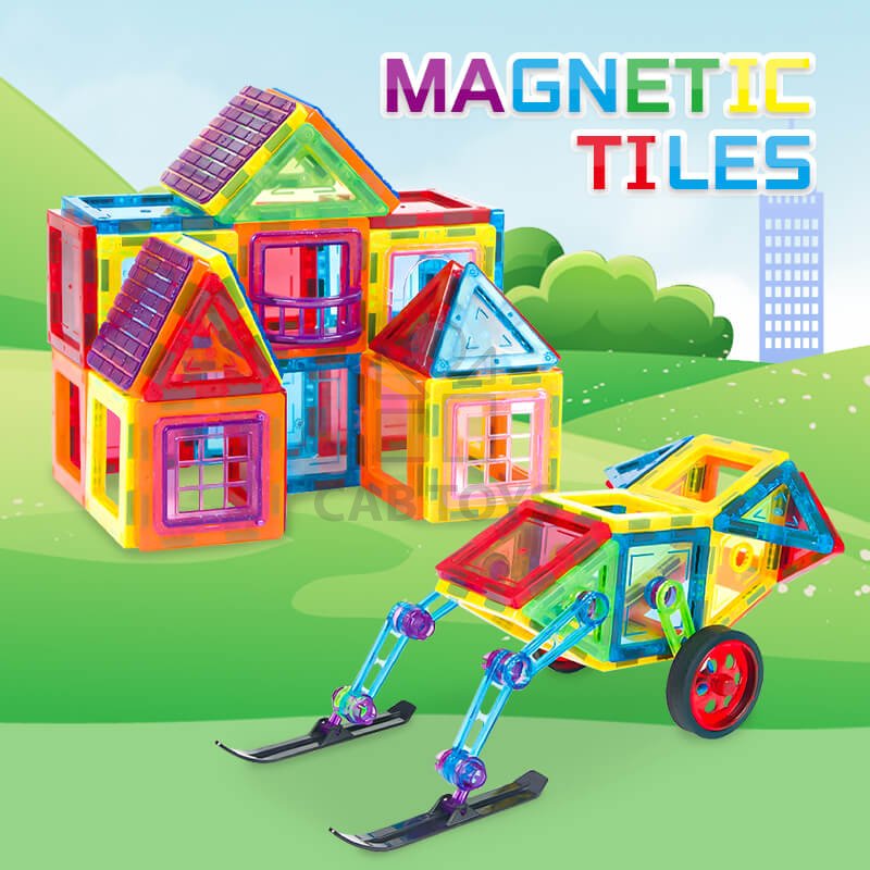 Magnetická stavebnice 130ks sada - Magnetic Tiles