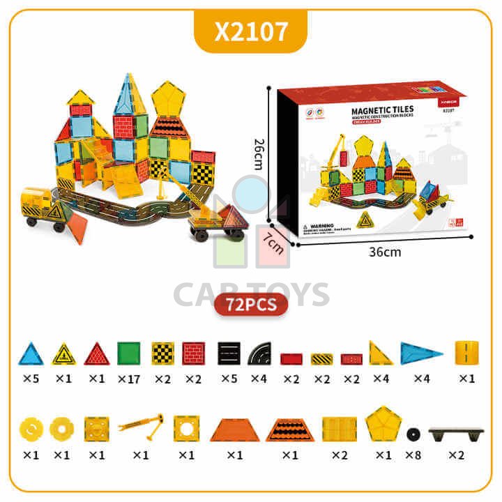 Magnetická stavebnice Dream Builder 72ks sada - Magnetic Tiles