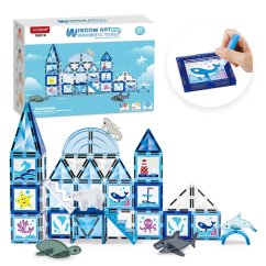 Magnetická stavebnica Window Art Ocean 68ks - Magnetic Tiles
