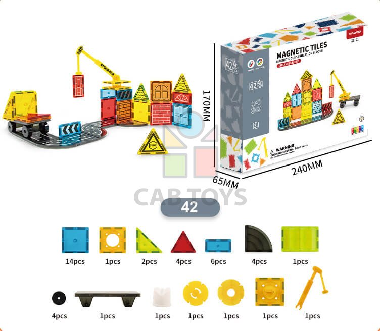 Magnetická stavebnice Dream Builder 42ks sada - Magnetic Tiles