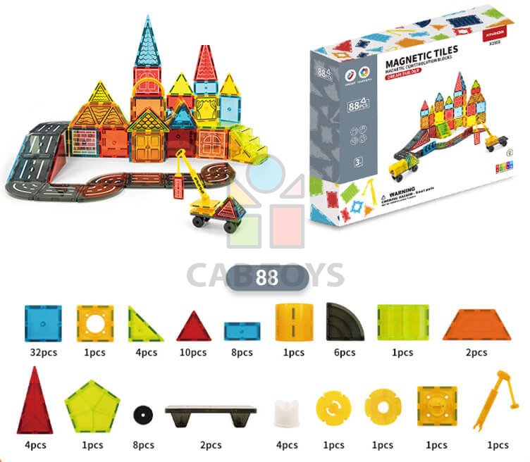 Magnetická stavebnica Dream Builder 88ks sada - Magnetic Tiles