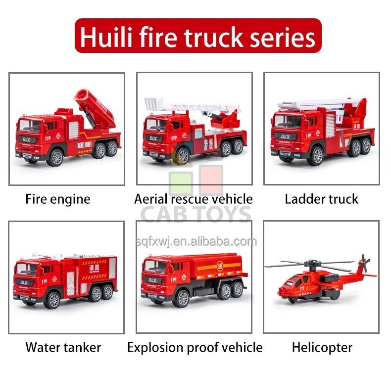 Požiarnické autíčka balenie 6ks - Fire Car set