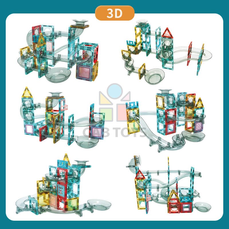 Magnetická stavebnice Marble Roller 88ks sada - Magnetic Tiles