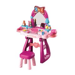 Baby Mix Detský toaletný stolík so stoličkou ružová Baby Mix Detský toaletný stolík so stoličkou ružová