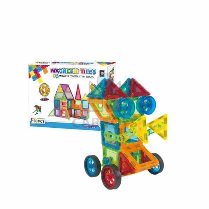 Magnetická stavebnica 130ks sada - Magnetic Tiles