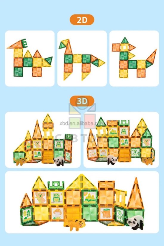 Magnetická stavebnica Window Art Jungle 47ks - Magnetic Tiles