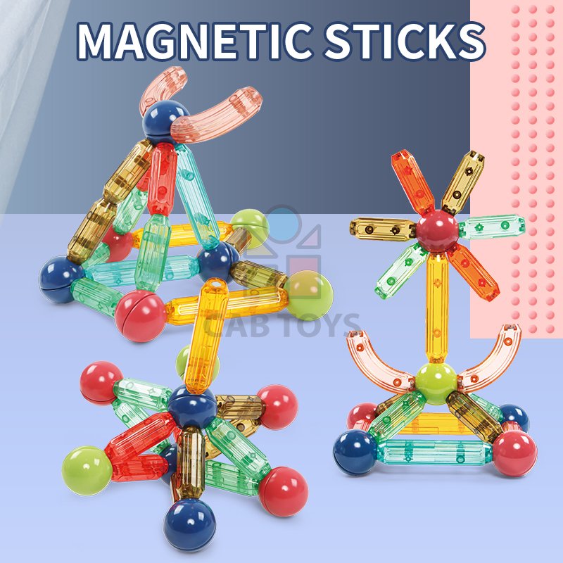 Magnetická stavebnice 38ks - Transparency Color  Magnetic Sticks
