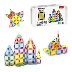 Magnetická stavebnica Magnetic Tiles Mini 42 ks v kovovej dóze