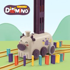 Vlak kravička – Elektrické automatické ukládání domino cihlový kostek