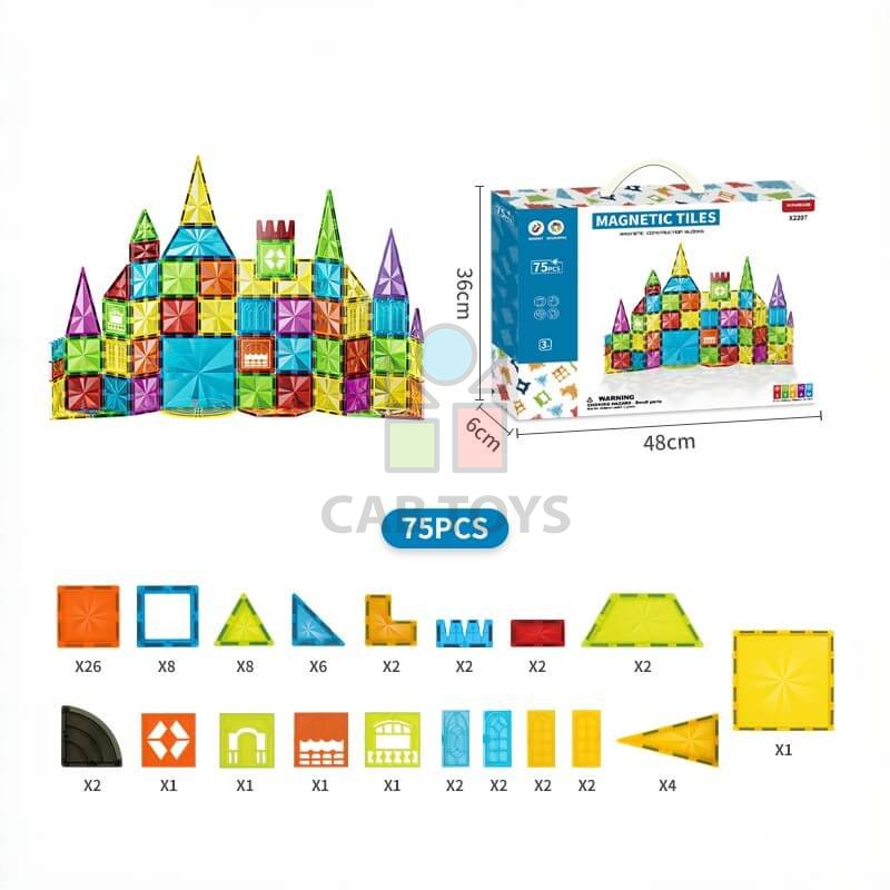Magnetická stavebnice Diamond 75ks sada - Magnetic Tiles