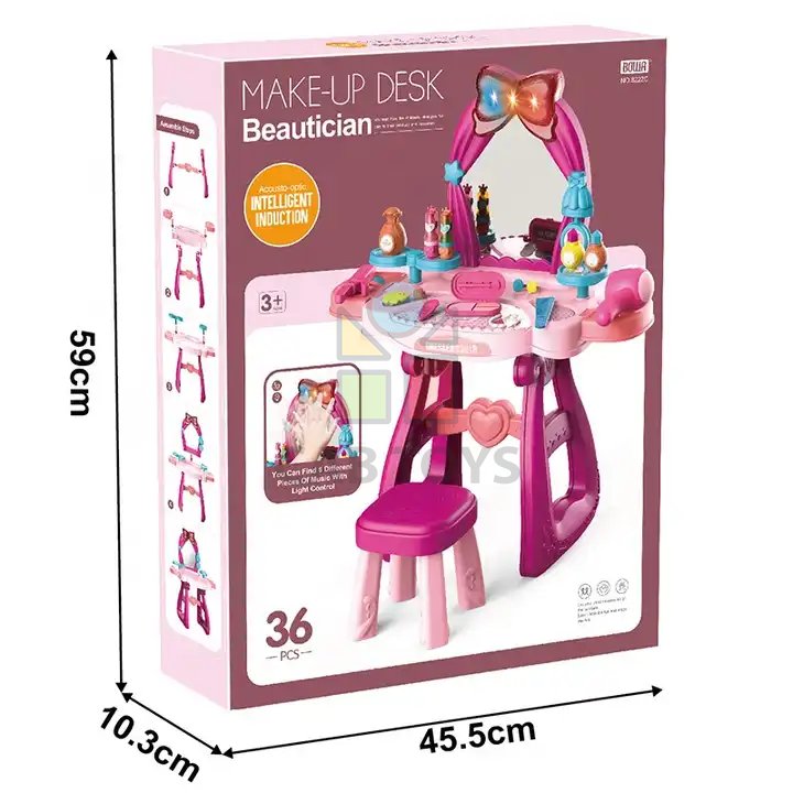 Baby Mix Detský toaletný stolík so stoličkou ružová