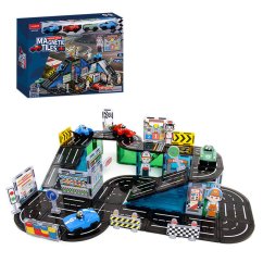 Magnetická stavebnica Racing Track Magnetic Tiles – pretekárska dráha, 75 ks