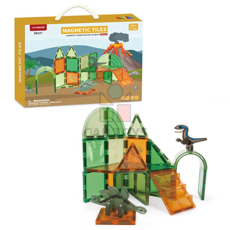 Magnetická stavebnice Dinosaur  sada 28ks – Magnetic Tiles