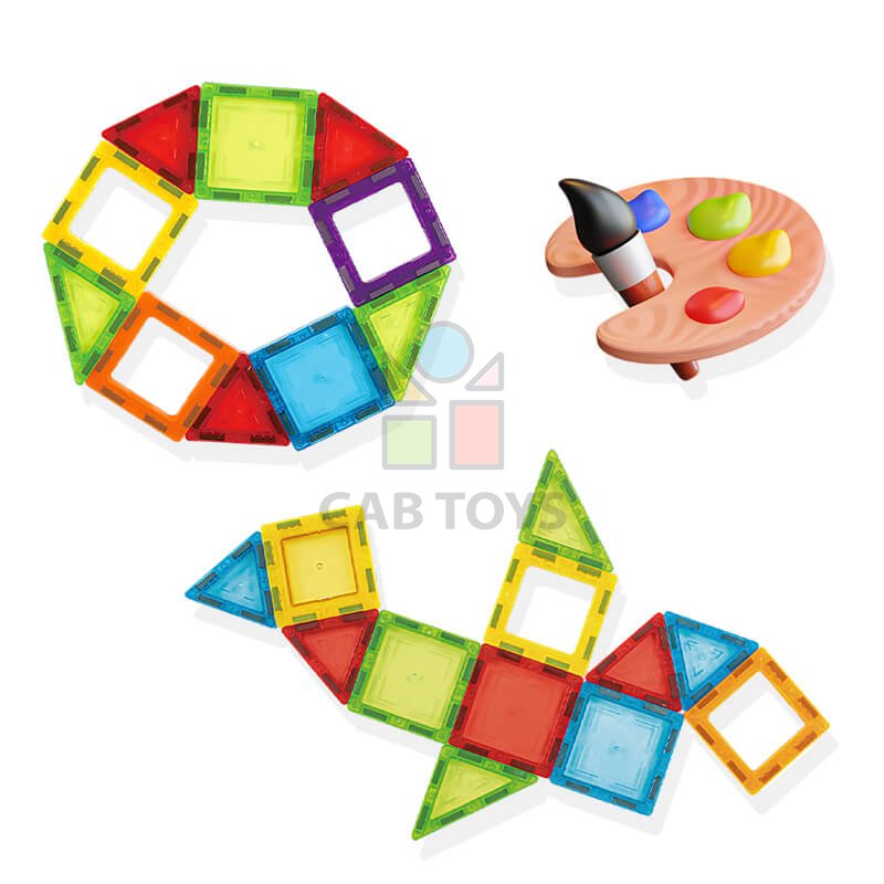 Magnetická stavebnice 48ks sada - Magnetic Tiles