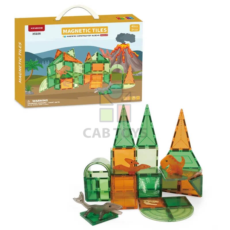 Magnetická stavebnica Dinosaur sada 42ks - Magnetic Tiles
