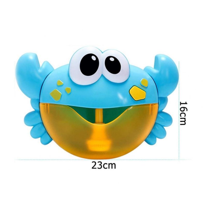 Bublinkový krab vyrába bublinky penu vo vani modrý
