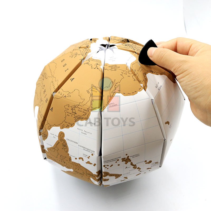 Stírací mapa 3D globus puzzle