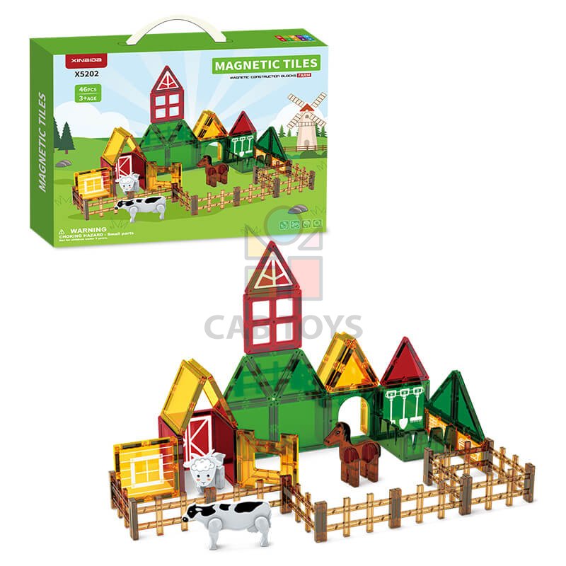 Magnetická stavebnice Farm sada 46ks – Magnetic Tiles
