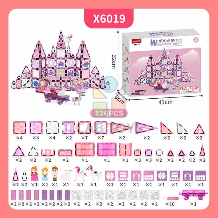 Magnetická stavebnice Window Art Castle 126ks – Magnetic Tiles