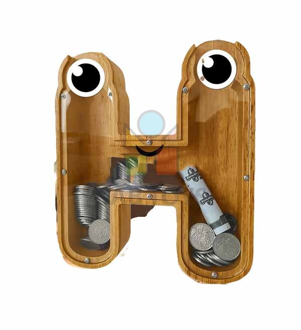 Pokladnička dřevěná - Písmenko H