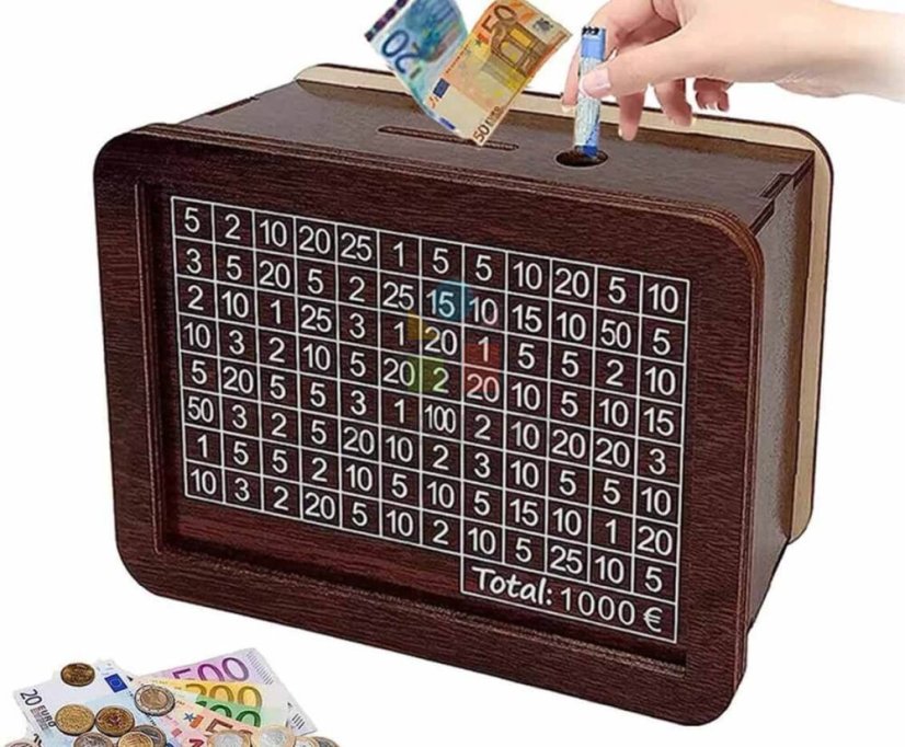 Pokladnička na šetrenie peňazí 1000€