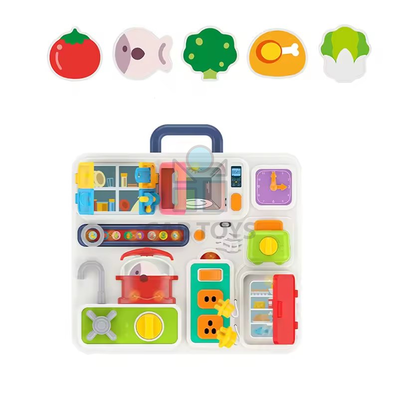 Montessori kuchyňka Busy Board světelná tabule se zvukovými efekty