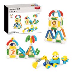 Magnetická stavebnice 110ks - Rainbow Magnetic Sticks