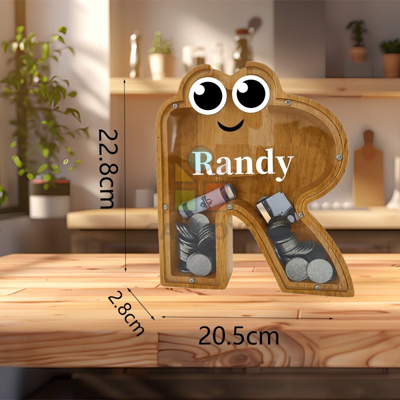 Pokladnička dřevěná - Písmenko R