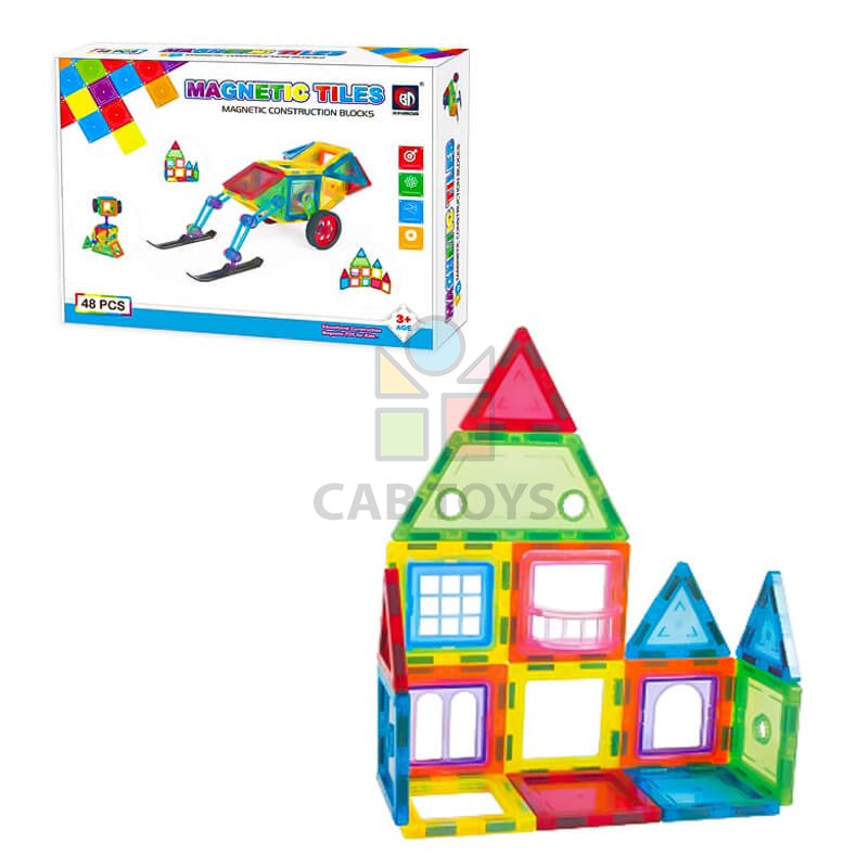 Magnetická stavebnica 48ks sada - Magnetic Tiles