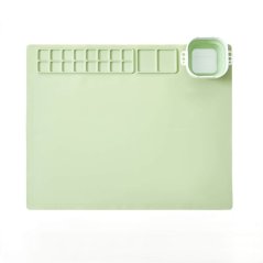 Silikónová maliarska podložka s paletou a nádobkou na vodu 51 × 41 cm - zelená